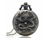 Nou ceas de buzunar dragon chinezesc foc care scuipă foc putere forță