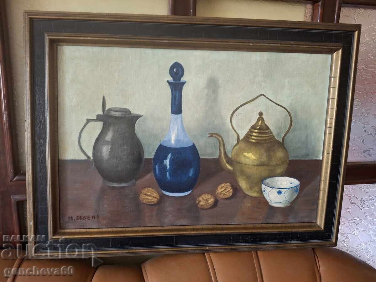 Αυθεντικός πίνακας νεκρής φύσης, λάδι σε καμβά - 7