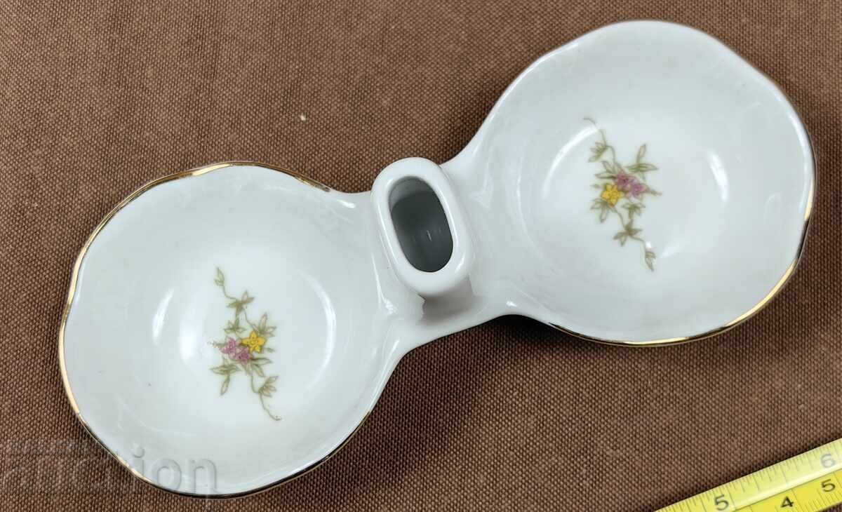 UNUSED PORCELAIN SOC SALT BOX DEGRADED PORCELAIN SALT