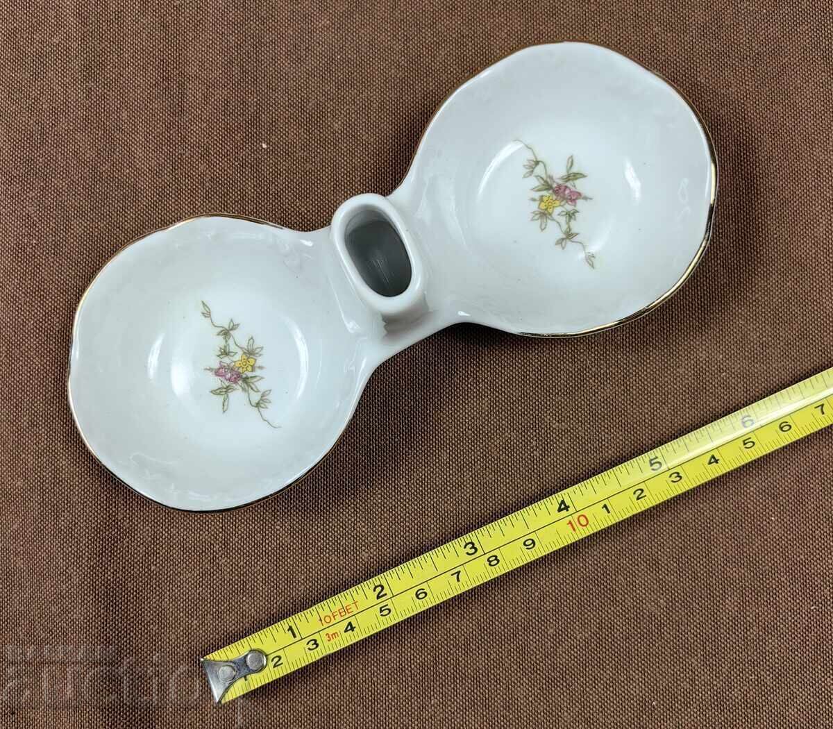 UNUSED PORCELAIN SOC SALT BOX DEGRADED PORCELAIN SALT