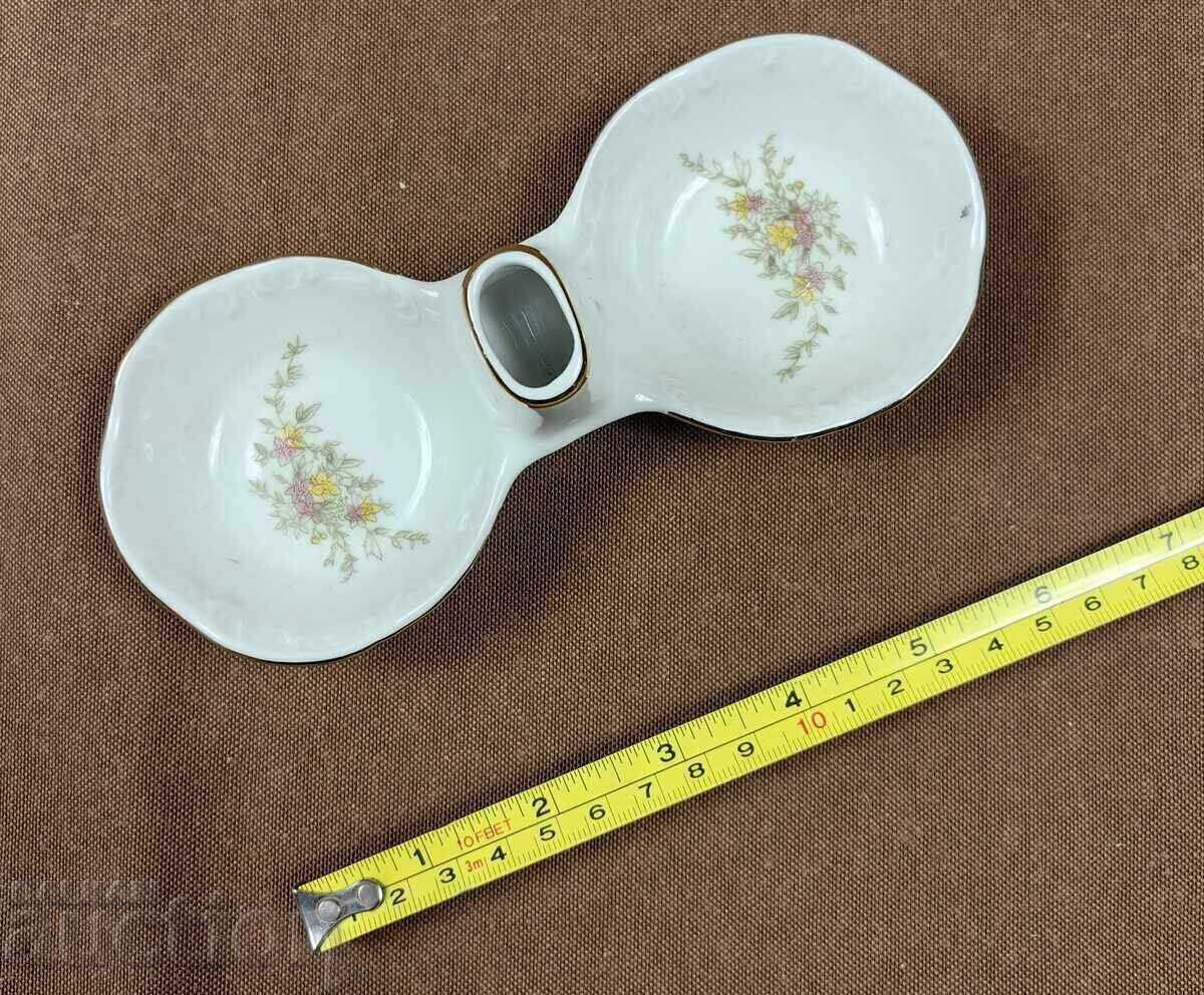 UNUSED PORCELAIN SOC SALT BOX DEGRADED PORCELAIN SALT