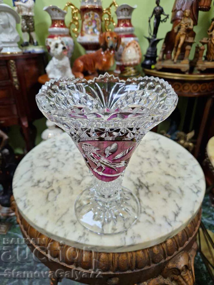 Licitație O minunată vază antică germană de cristal