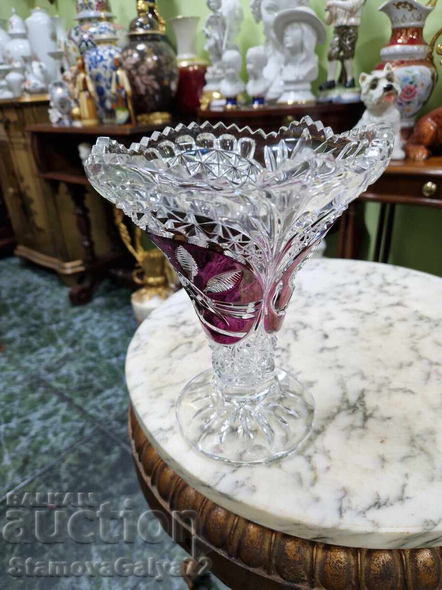 O minunată vază antică germană de cristal - 6