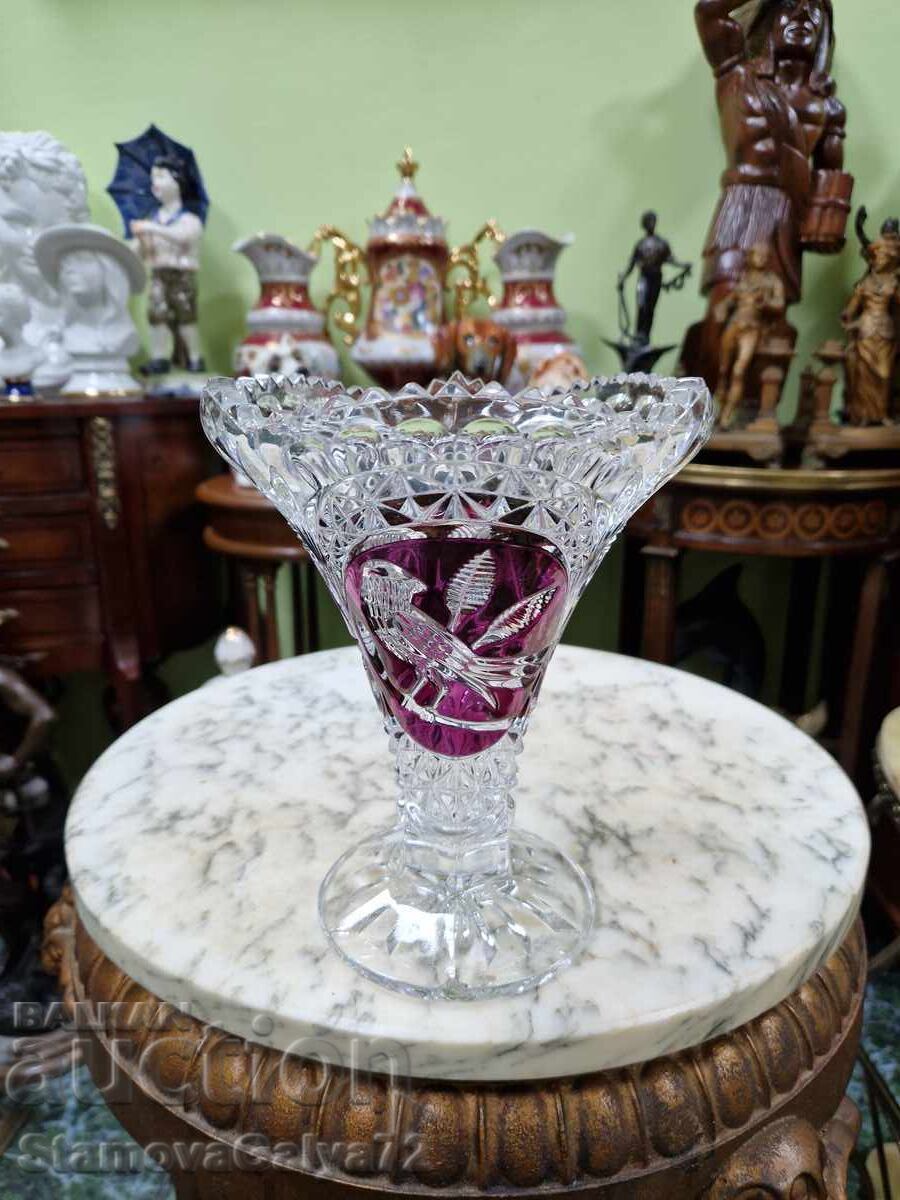 A lovely antique German crystal vase