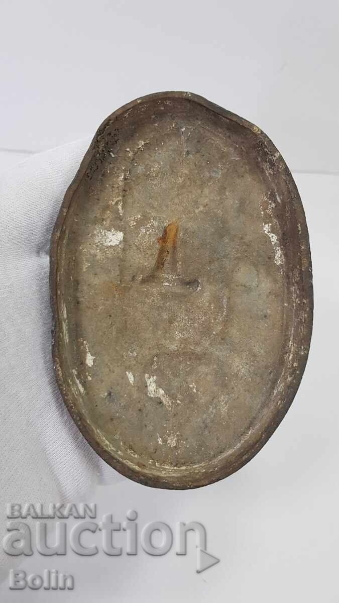 Сребърен метален знак, барелеф, пластика, аплик Христо Ботев - 5