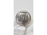 Collectible silver box, pillbox with musketeers Europe