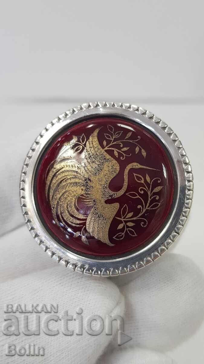 Beautiful silver European box, pillbox with enamel with price € 130.00 | 254.26 BGN Beautiful silver European box, pillbox with enamel with price € 130.00 | 254.26 BGN