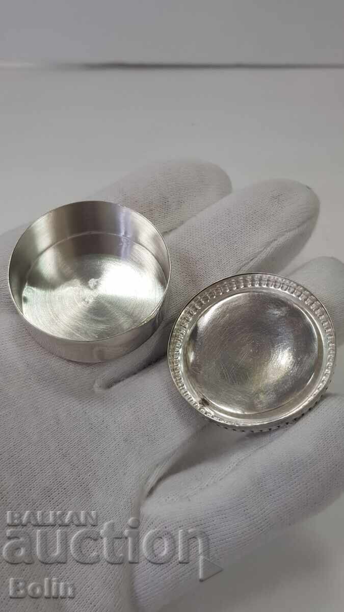 Beautiful silver European box, pillbox with enamel - 6 Beautiful silver European box, pillbox with enamel - 6