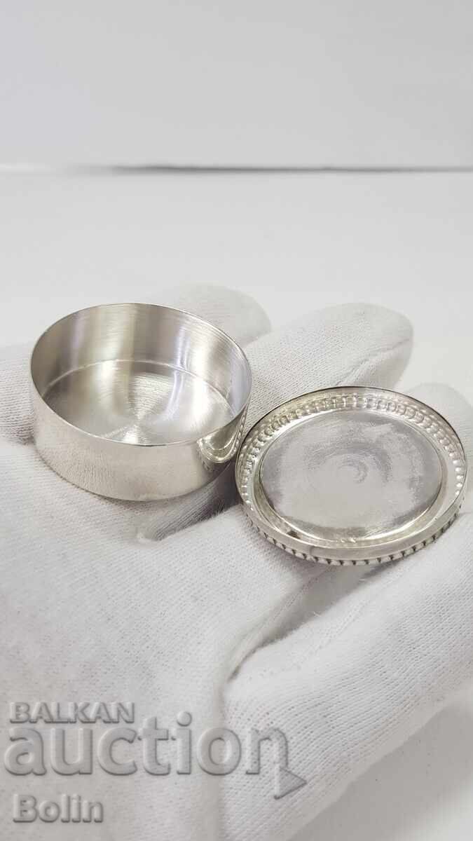 Beautiful silver European box, pillbox with enamel - 7 Beautiful silver European box, pillbox with enamel - 7