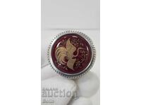 Frumoasă cutie argintată europeană, cutie pentru pastile cu email