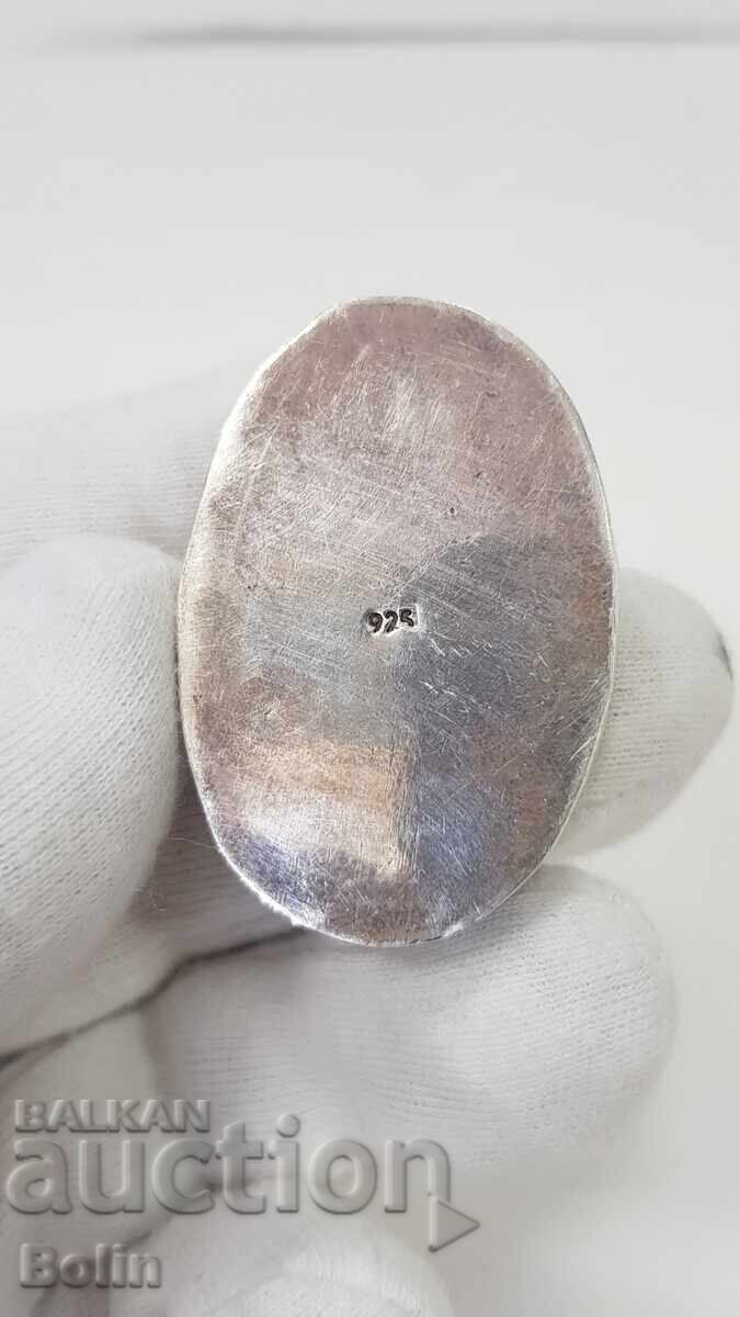 Beautiful silver box, pillbox with niello enamel - Europe - 5