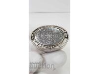 Cutie argintată frumoasă, cutie pentru tablete cu email nielo - Europa