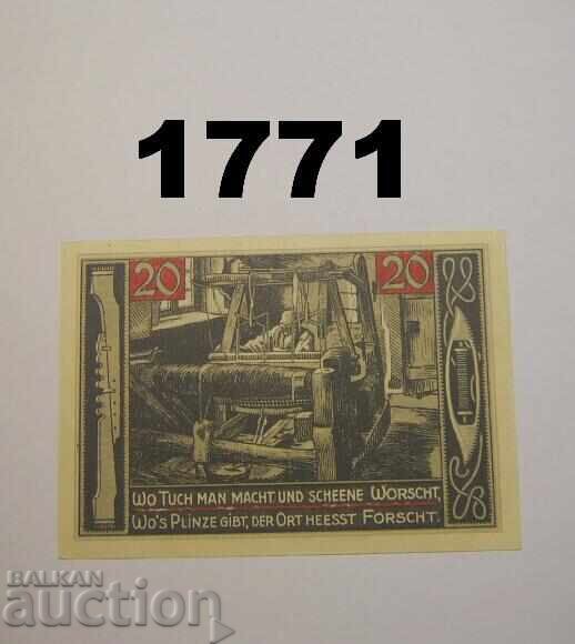 Forst i. L. 20 λεπτά 1921 Γερμανία με τιμή 2.50 BGN | € 1.28 Forst i. L. 20 λεπτά 1921 Γερμανία με τιμή 2.50 BGN | € 1.28