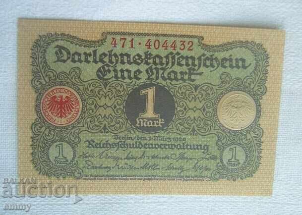 Bancnotă Reichsmark - 1 marcă, Germania 1920