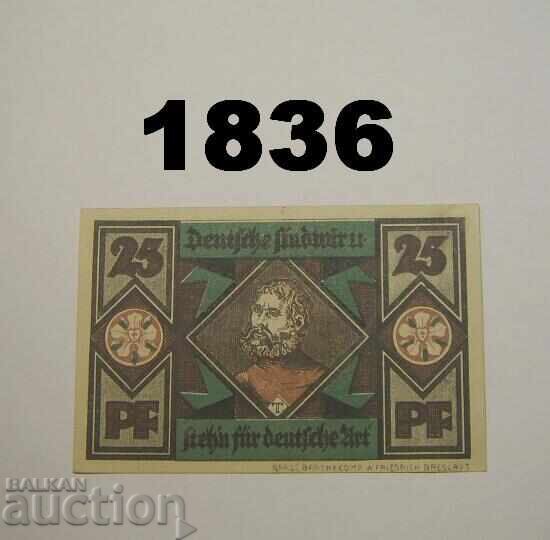 Breslau 25 pfennig 1921 Germania