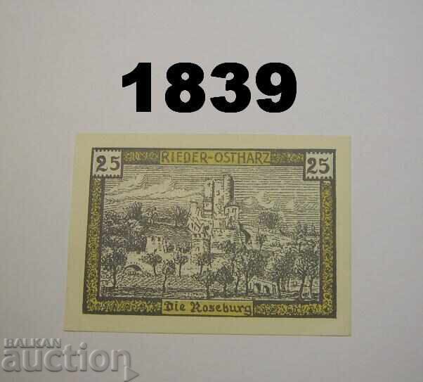 Rieder a. Ostharz 25 pfennig 1921 Germany with price 2.00 BGN | € 1.02