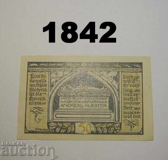 Rieder a. Ostharz 50 pfennig 1921 Germania cu preț 2.00 BGN | € 1.02