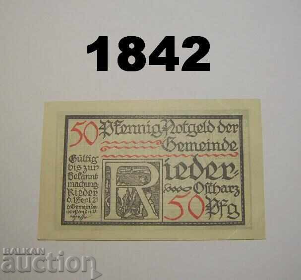 Rieder a. Ostharz 50 pfennig 1921 Germania