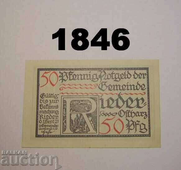 Rieder a. Ostharz 50 pfennig 1921 Germania