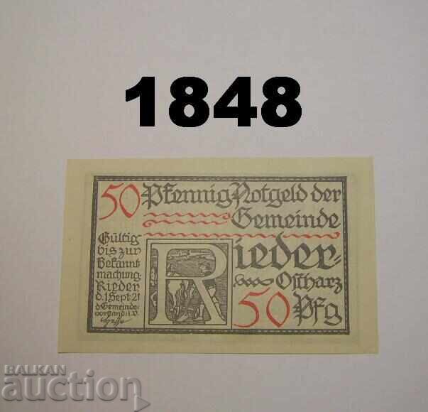 Rieder a. Ostharz 50 pfennig 1921 Germany