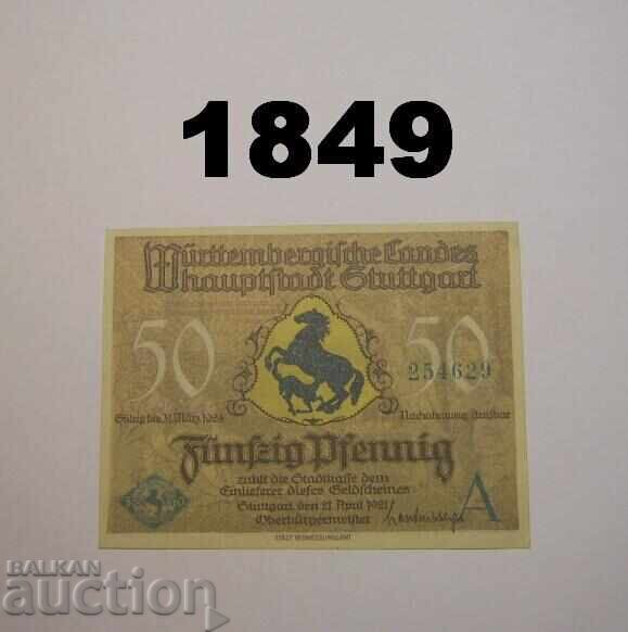 Stuttgart 50 pfennig 1921 Germania