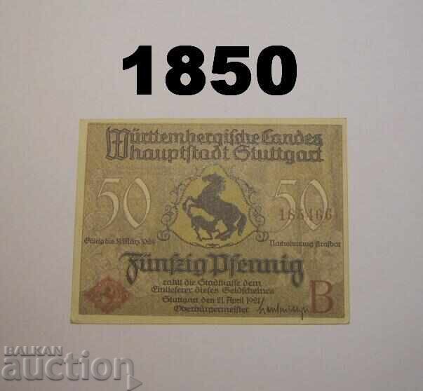 Stuttgart 50 pfennig 1921 Germany