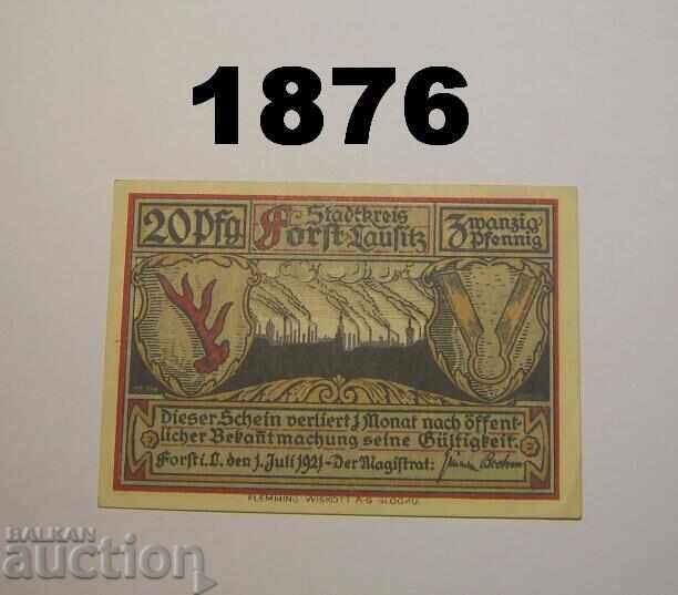 Forst i. L. 20 pfennig 1921 Germany Forst i. L. 20 pfennig 1921 Germany