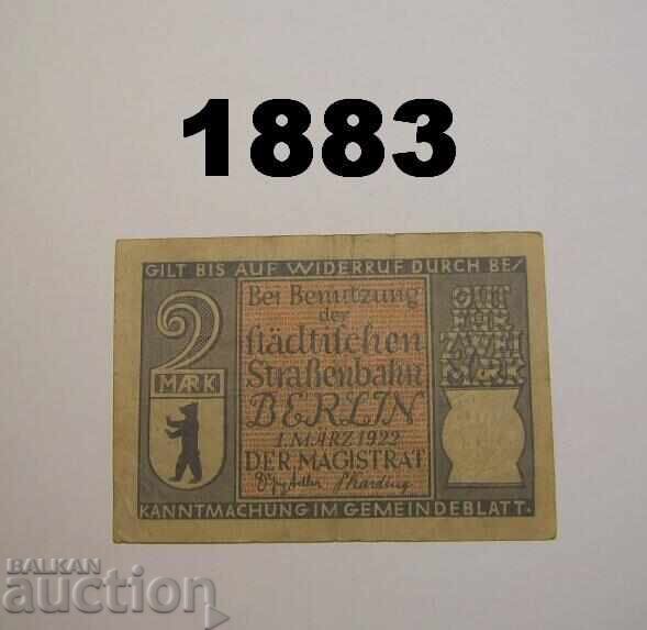 Βερολίνο 2 μάρκα 1922 Γερμανία