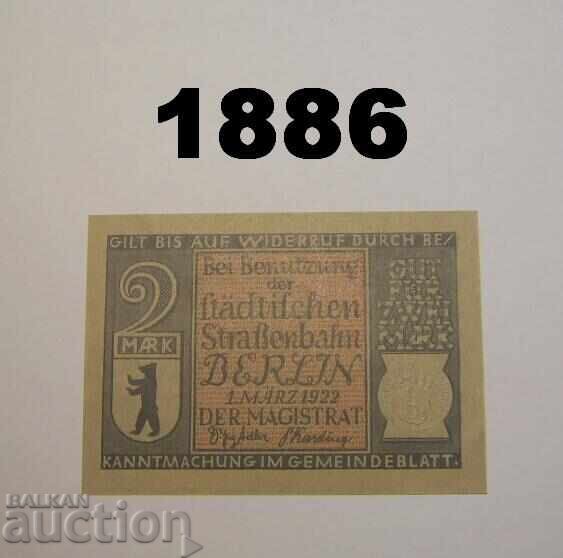 Berlin 2 mărci 1922 Germania Berlin 2 mărci 1922 Germania