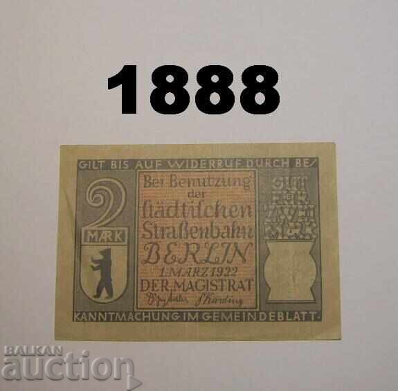 Berlin 2 mark 1922 Германия Berlin 2 mark 1922 Германия