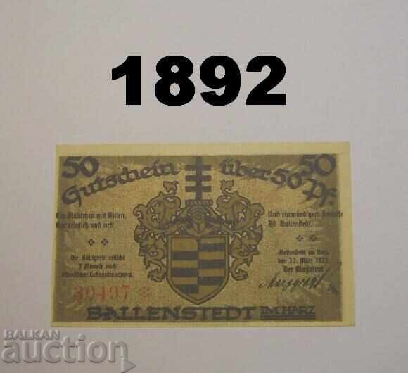 Ballenstedt Harz 50 pfennig 1921 Германия Ballenstedt Harz 50 pfennig 1921 Германия