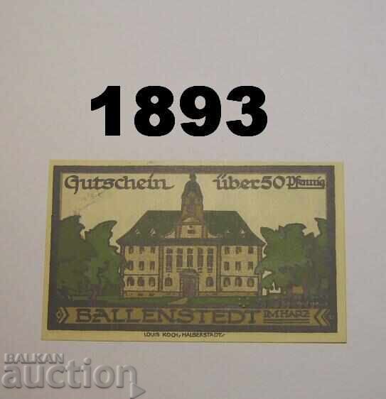 Ballenstedt Harz 50 pfennig 1921 Germania cu preț 2.00 BGN | € 1.02