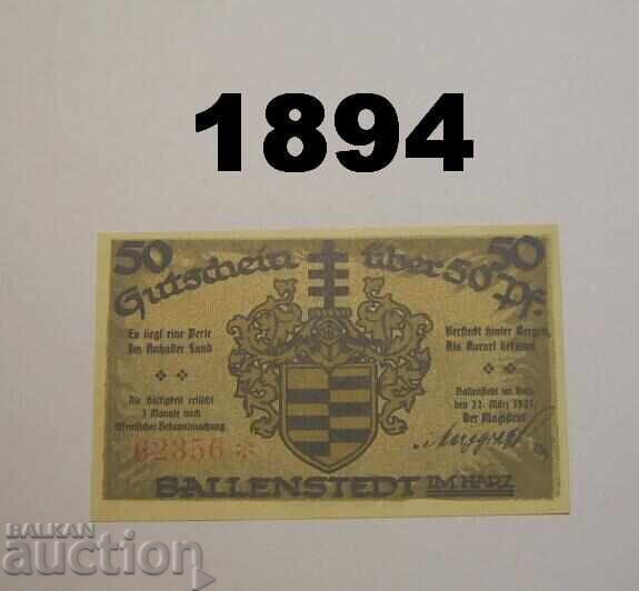 Ballenstedt Harz 50 pfennig 1921 Γερμανία Ballenstedt Harz 50 pfennig 1921 Γερμανία