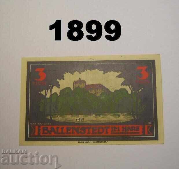 Ballenstedt Harz 3 Mark 1921 Germany with price 15.00 BGN | € 7.67