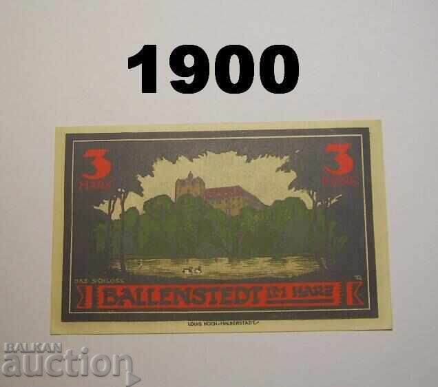 Ballenstedt Harz 3 mark 1921 Германия с цена 14.00 лв. | € 7.16
