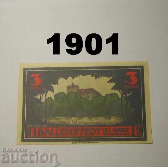 Ballenstedt Harz 3 mărci 1921 Germania cu preț 14.00 BGN | € 7.16