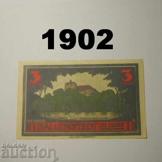 Ballenstedt Harz 3 mărci 1921 Germania cu preț 14.00 BGN | € 7.16