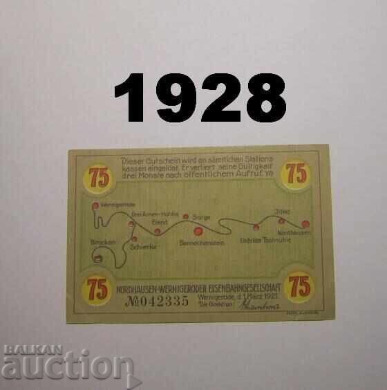 Wernigerode 75 pfennig 1921 Germany Wernigerode 75 pfennig 1921 Germany