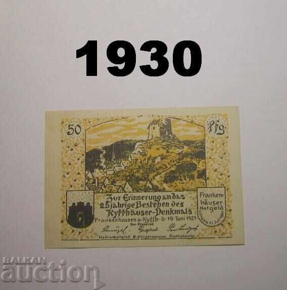 Frankenhausen 50 pfennig 1921 Germania Frankenhausen 50 pfennig 1921 Germania
