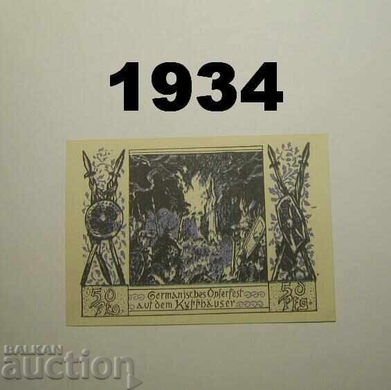 Φράνκενχαουζεν 50 πφένιγκ 1921 Γερμανία με τιμή 2.50 BGN | € 1.28