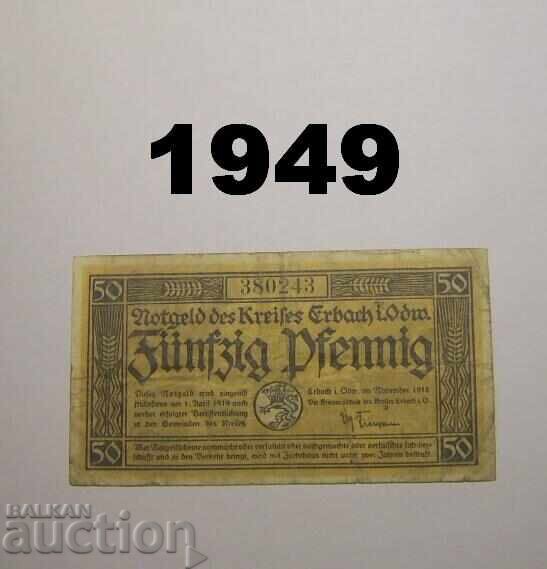 Erbach i. Odw. 50 pfennig 1918 Germania