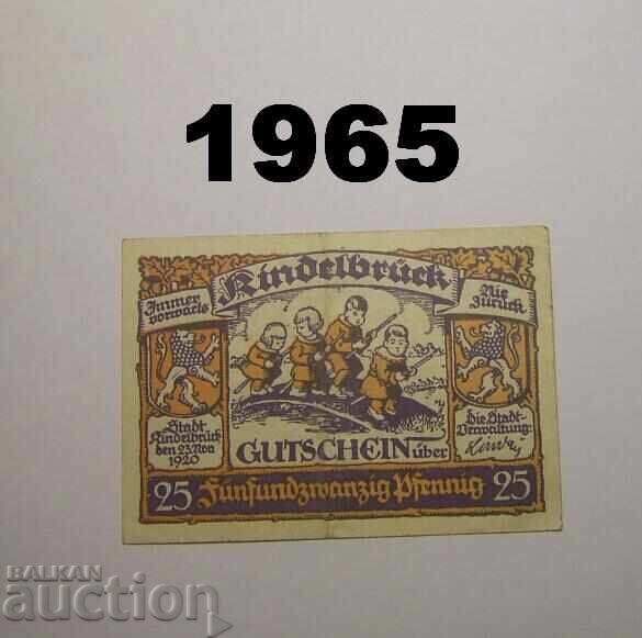 Kindelbrück 25 pfennig 1920 Germany Kindelbrück 25 pfennig 1920 Germany