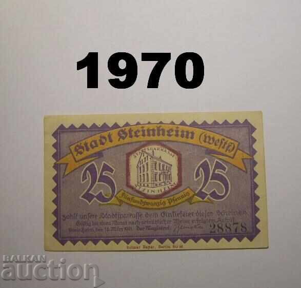 Steinheim 25 pfennig 1921 Германия Steinheim 25 pfennig 1921 Германия