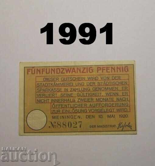 Meiningen 25 pfennig 1920 Germany