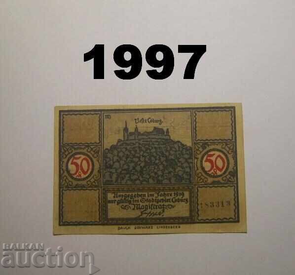 Coburg 50 pfennig 1919 Germania