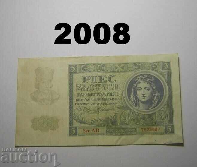 Полша 5 злоти 1941 Полша 5 злоти 1941