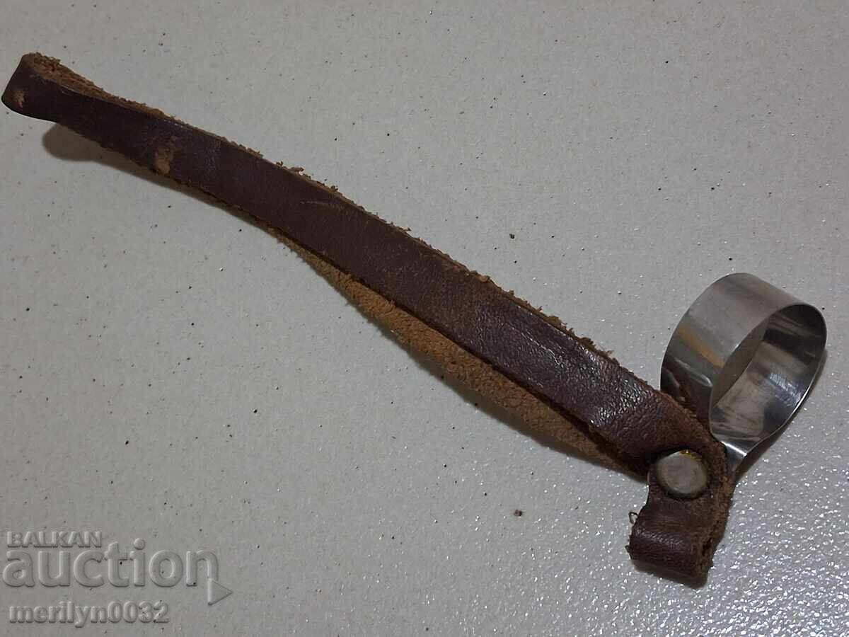 Curea din piele pentru baston de cauciuc Ministerul de Interne RPR anii '80 - 5 Curea din piele pentru baston de cauciuc Ministerul de Interne RPR anii '80 - 5