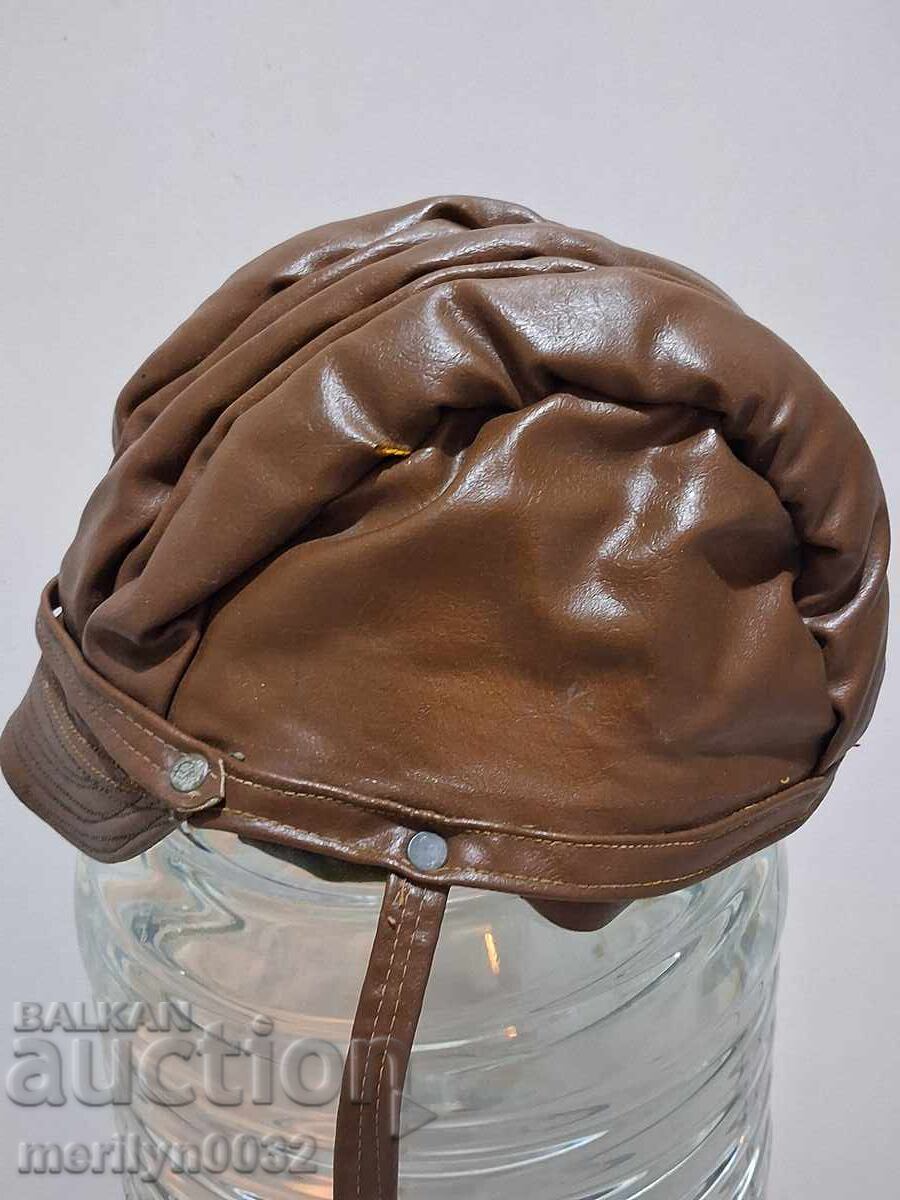 Licitație Casca de piele pentru motocicletă anii '50 / '60 motociclist rocker