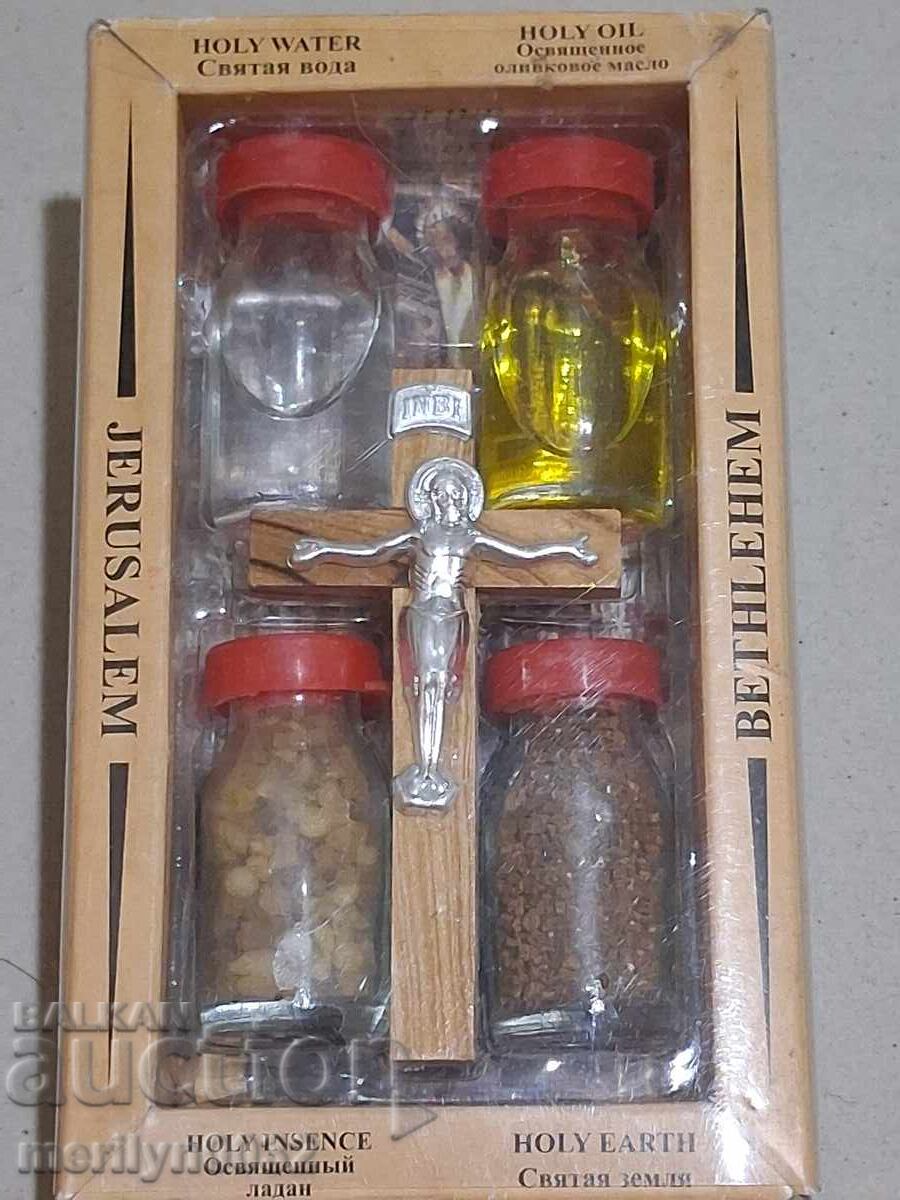 Cross incense holy water Jerusalem pilgrimage Holy Sepulchre