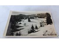 Ευχετήρια κάρτα Χιονοδρομικό κέντρο Βασίλ Κολάποφ Χειμερινή θέα